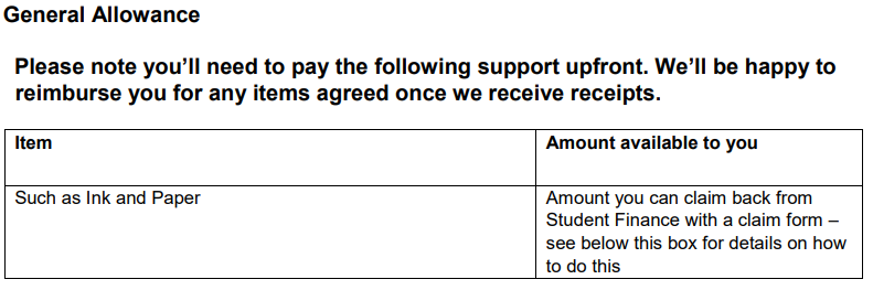 I have received my Disabled Students' Allowance entitlement letter ...